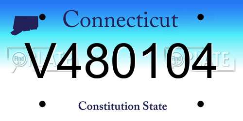 V480104 Connecticut License Plate