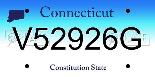 V52926G Connecticut License Plate