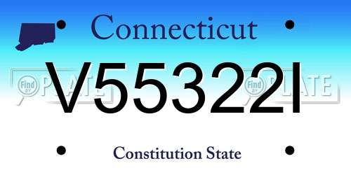 V55322I Connecticut License Plate