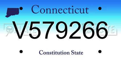 V579266 Connecticut License Plate