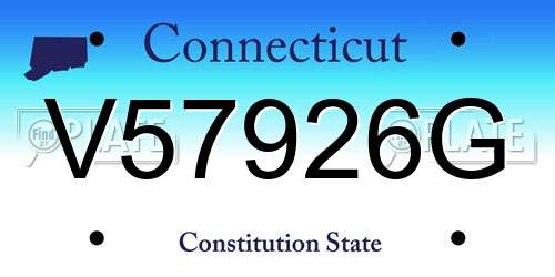 V57926G Connecticut License Plate