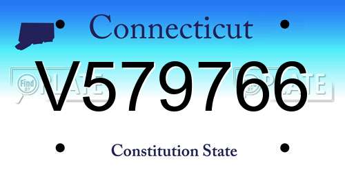 V579766 Connecticut License Plate