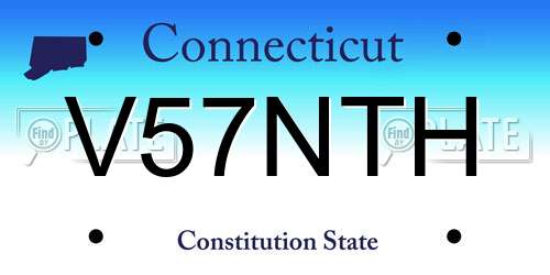 V57NTH Connecticut License Plate