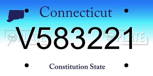 V583221 Connecticut License Plate