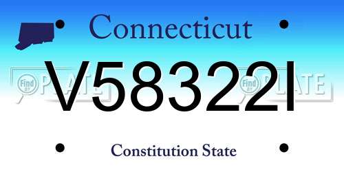 V58322I Connecticut License Plate