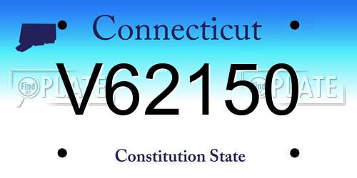 V62150 Connecticut License Plate