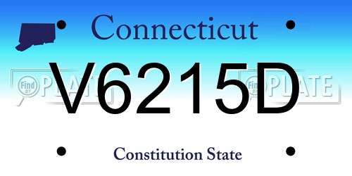 V6215D Connecticut License Plate