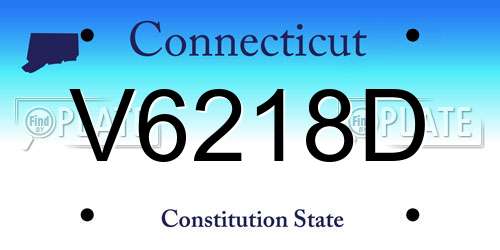 V6218D Connecticut License Plate