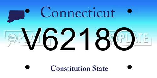 V6218O Connecticut License Plate