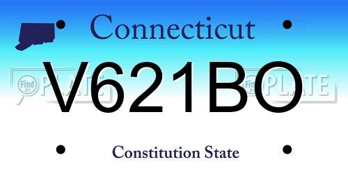 V621BO Connecticut License Plate