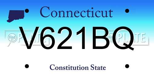 V621BQ Connecticut License Plate