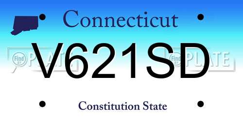 V621SD Connecticut License Plate
