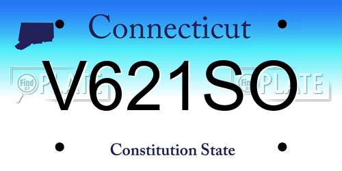V621SO Connecticut License Plate