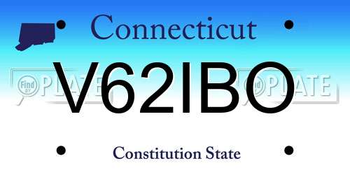 V62IBO Connecticut License Plate