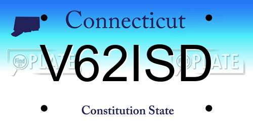 V62ISD Connecticut License Plate