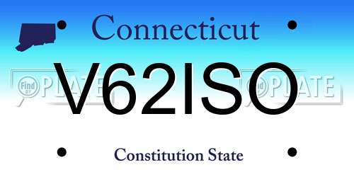 V62ISO Connecticut License Plate