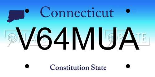 V64MUA Connecticut License Plate