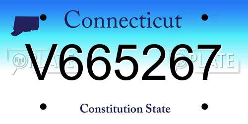 V665267 Connecticut License Plate