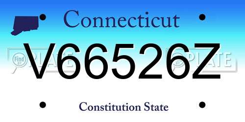 V66526Z Connecticut License Plate