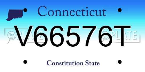 V66576T Connecticut License Plate