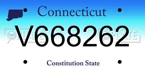 V668262 Connecticut License Plate