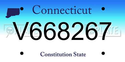 V668267 Connecticut License Plate