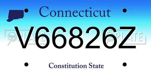 V66826Z Connecticut License Plate