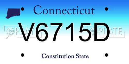 V6715D Connecticut License Plate