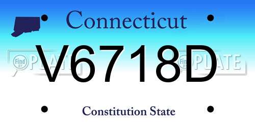 V6718D Connecticut License Plate