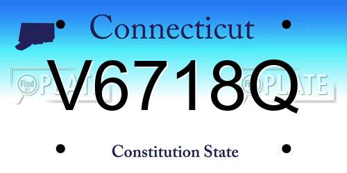V6718Q Connecticut License Plate