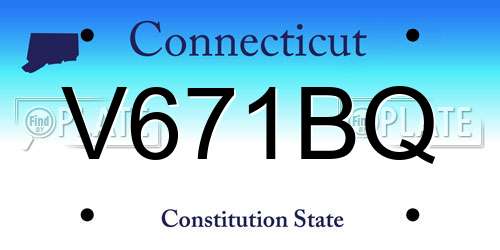 V671BQ Connecticut License Plate