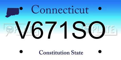 V671SO Connecticut License Plate