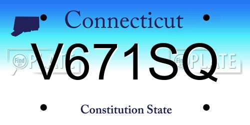 V671SQ Connecticut License Plate