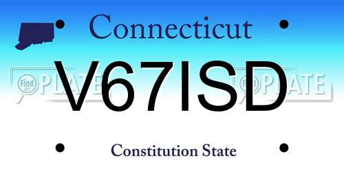 V67ISD Connecticut License Plate