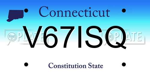V67ISQ Connecticut License Plate