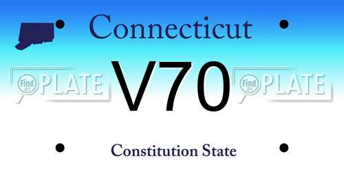 V70 Connecticut License Plate