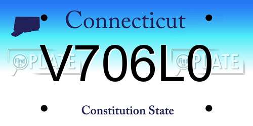 V706L0 Connecticut License Plate