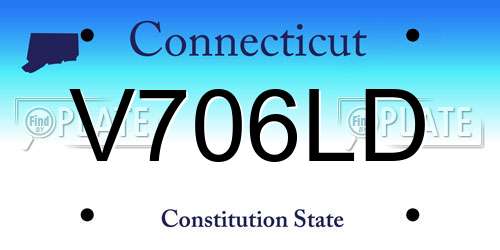 V706LD Connecticut License Plate