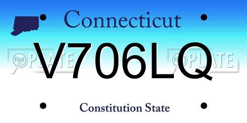V706LQ Connecticut License Plate