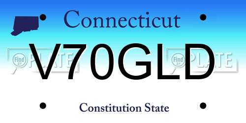 V70GLD Connecticut License Plate