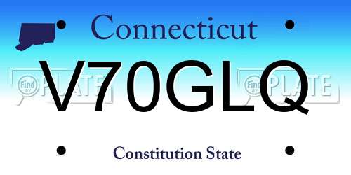 V70GLQ Connecticut License Plate