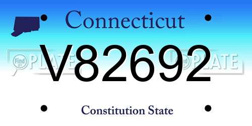V82692 Connecticut License Plate
