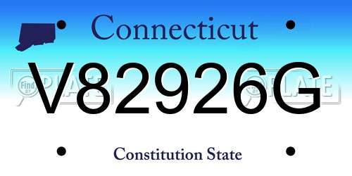 V82926G Connecticut License Plate