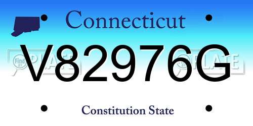 V82976G Connecticut License Plate