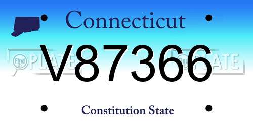 V87366 Connecticut License Plate