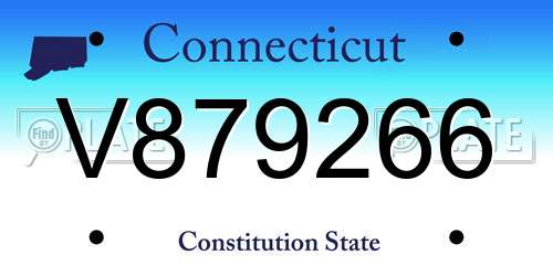 V879266 Connecticut License Plate