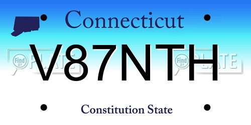 V87NTH Connecticut License Plate