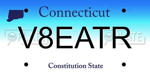 V8EATR Connecticut License Plate