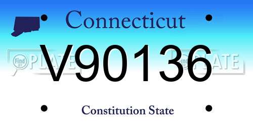 V90136 Connecticut License Plate
