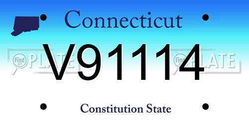 V91114 Connecticut License Plate